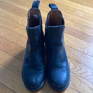 Frye Black Leather Ankle Boots